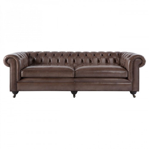 диван chesterfield прямой коричневый на ножках в Сочи