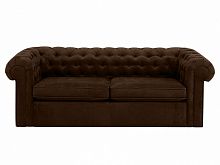диван chesterfield прямой коричневый на основании в Сочи