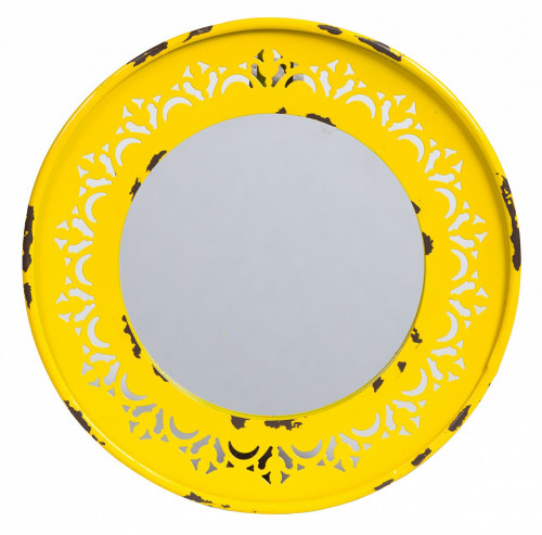 зеркало круглое металлическое желтое fiesta yellow в Сочи