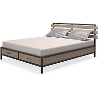 кровать двуспальная 160х200 дуб натуральный neo loft в Сочи