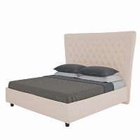 кровать двуспальная 180х200 светло-бежевая из велюра quicksand в Сочи