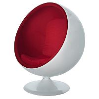 кресло-шар eero ball chair бело-красное в Сочи