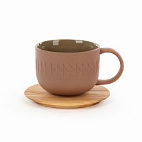 чашка с блюдцем tactile диаметр 9,4 коричневый в Сочи