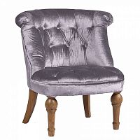 кресло sophie tufted slipper chair вельвет серое в Сочи