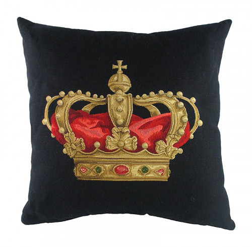 подушка с картинкой короны king crown black в Сочи