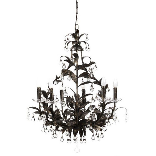 люстра 19th c. rococo iron & smoke crystal round чёрная в Сочи