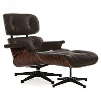 кресло eames style lounge chair палисандр коричневое в Сочи