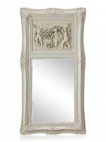зеркало настенное прямоугольное в высокой белой раме францини distressed chalk white в Сочи