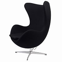 кресло arne jacobsen style egg chair черное в Сочи