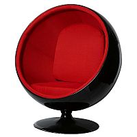 кресло eero ball chair черно-красное в Сочи