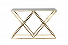 консоль белая с золотыми фигурными ножками bianco namibia 120x40x78 см в Сочи