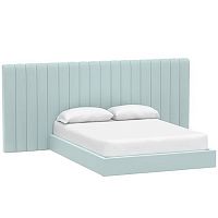 кровать двуспальная с большой спинкой 180x200 голубая avalon extended в Сочи