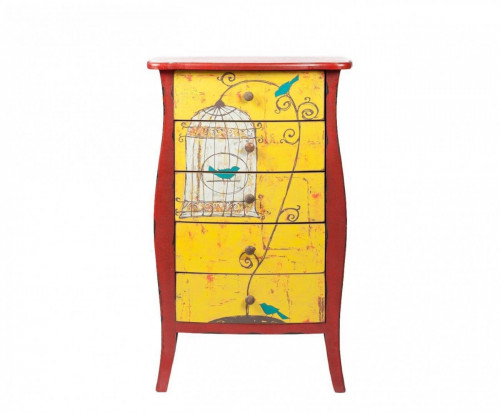 комод с 5 ящиками birdcage жёлтый в Сочи
