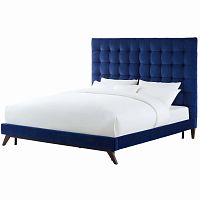 кровать eden 90х200 синий велюр р в Сочи