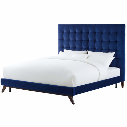 кровать eden 90х200 синий велюр р в Сочи