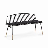 siena bench 120 черный металл черная ткань от la forma (ex julia grup) в Сочи