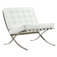 детское кресло barcelona chair кожа белое в Сочи