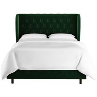 кровать двуспальная 160х200 зеленая с каретной стяжкой reed wingback emerald velvet в Сочи