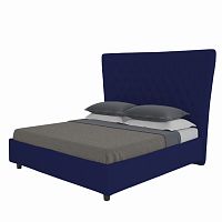 кровать двуспальная 180х200 синяя из велюра quicksand в Сочи