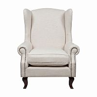 кресло collins wingback chair кремовая ткань в Сочи