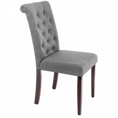 стул деревянный amelia dark walnut / fabric grey в Сочи