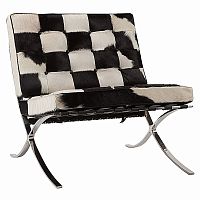 кресло barcelona chair черно-белое в Сочи