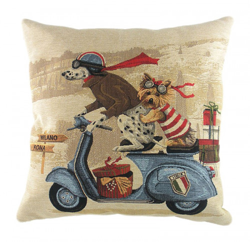 подушка с картинкой scooter dogs blue в Сочи