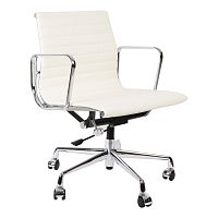 кресло eames style с регулируемой высотой белая кожа в Сочи