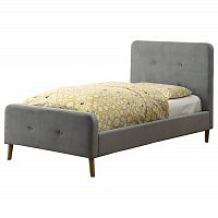 кровать button tufted flannelette gray 140х200 в Сочи