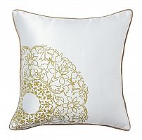 подушка с золотыми цветами flower weaving white в Сочи