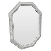 зеркало белое восьмиугольное вытянутое с декором white luxury в Сочи
