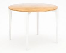 стол обеденный с коричневой столешницей и белыми ножками circus compact в Сочи