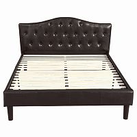 кровать двуспальная 160х200 темно-коричневая с каретной стяжкой kody в Сочи