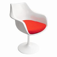 кресло tulip armchair бело-красное шерсть в Сочи