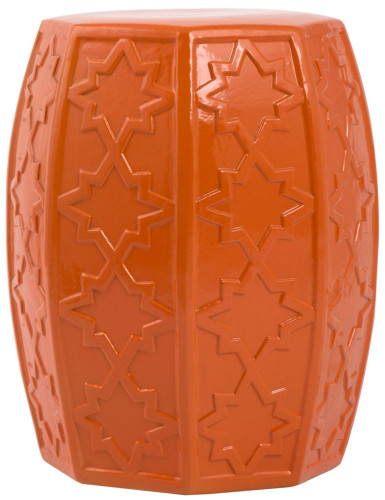 керамический столик-табурет garden stool оранжевый в Сочи