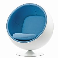 кресло ball chair бело-синее в Сочи