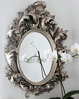 зеркало настенное в резном серебряном багете овьедо florentine silver в Сочи