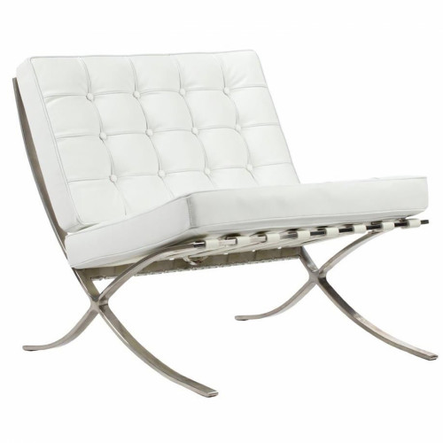 кресло barcelona chair белое в Сочи