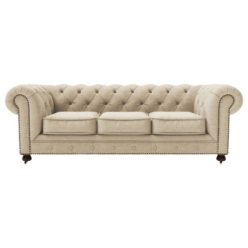 диван chesterfield lux трехместный прямой кремовый в Сочи