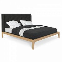 кровать двуспальная с мягким изголовьем 160x200 темно-серая fly soft new в Сочи