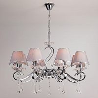 подвесная люстра eurosvet kelly 10085/8 хром/прозрачный хрусталь strotskis в Сочи