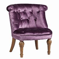 кресло sophie tufted slipper chair микровелюр фиолетовое в Сочи