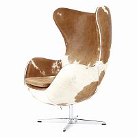 кресло egg chair коричнево-белое в Сочи