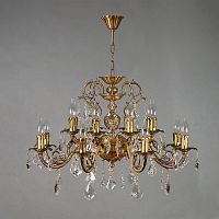 подвесная люстра ambiente alicante 8888/8+8 ab leaf crystal бронза в Сочи