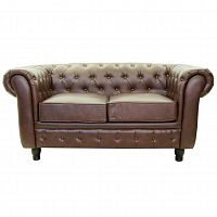 диван chesterfield двухместный прямой коричневый в Сочи