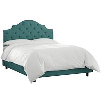 кровать двуспальная 180х200 зеленая с каретной стяжкой henley tufted teal в Сочи