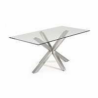 стол arya 160x90 st steel matt, прозрачное стекло c785c07 от la forma (ex julia grup) в Сочи
