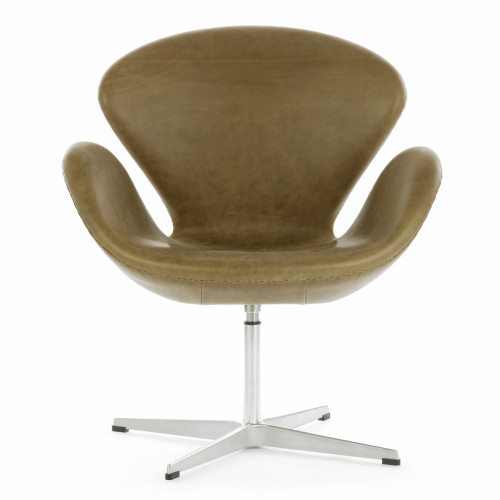 кресло swan кожа коричневое в Сочи