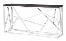 консоль geometric 180x50x90 хром, темно-коричневая столешница в Сочи