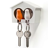 держатель+брелок для ключей двойной sparrow белый-оранж в Сочи
